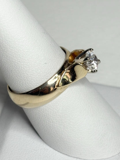 Vintage 14k gold solitaire ring with a .75ct diamond.