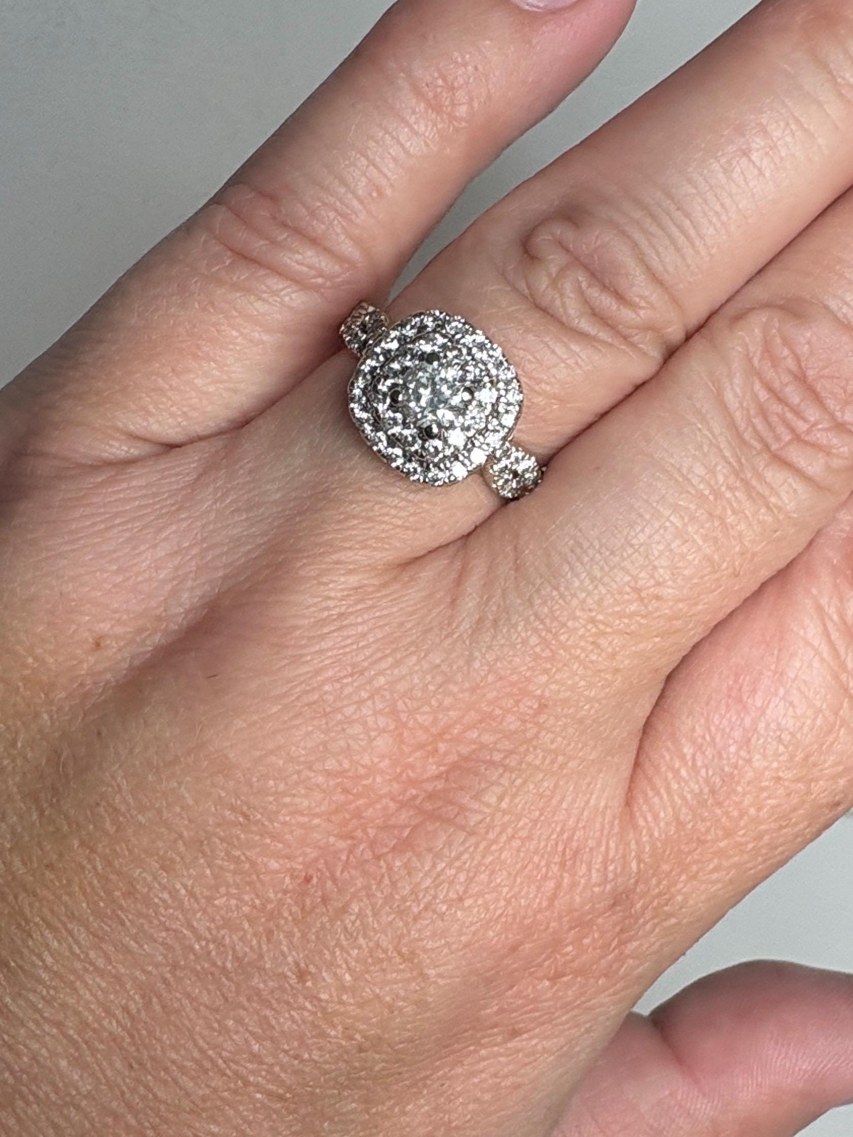 A 1.30ctw natural diamond engagement ring in 14k white gold.