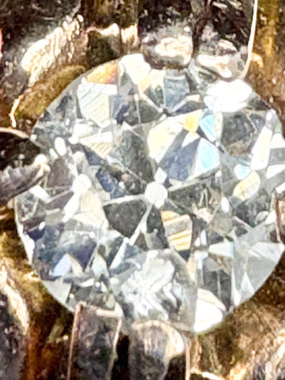 Vintage 10k rose gold ring with an old mine cut diamond.