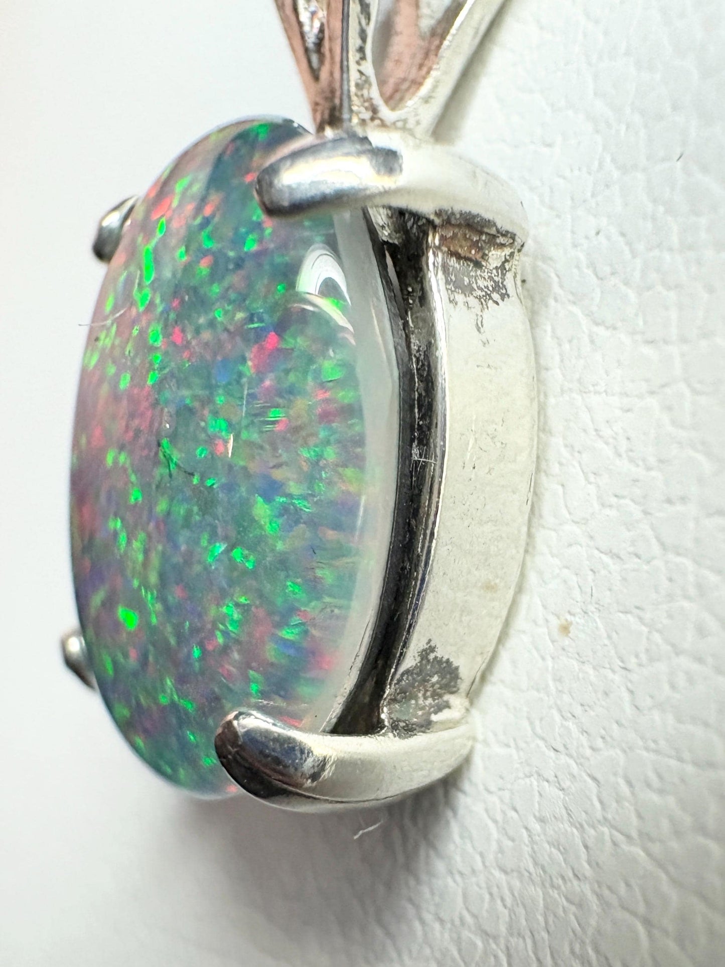 Sterling silver pendant with an Australian opal triplet.