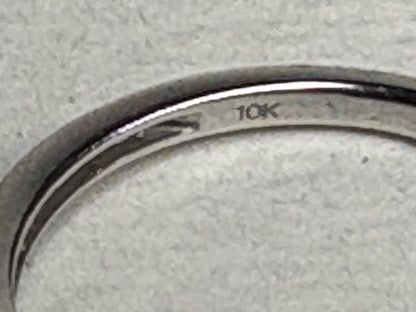 A 10k white gold ring with a hallmark.