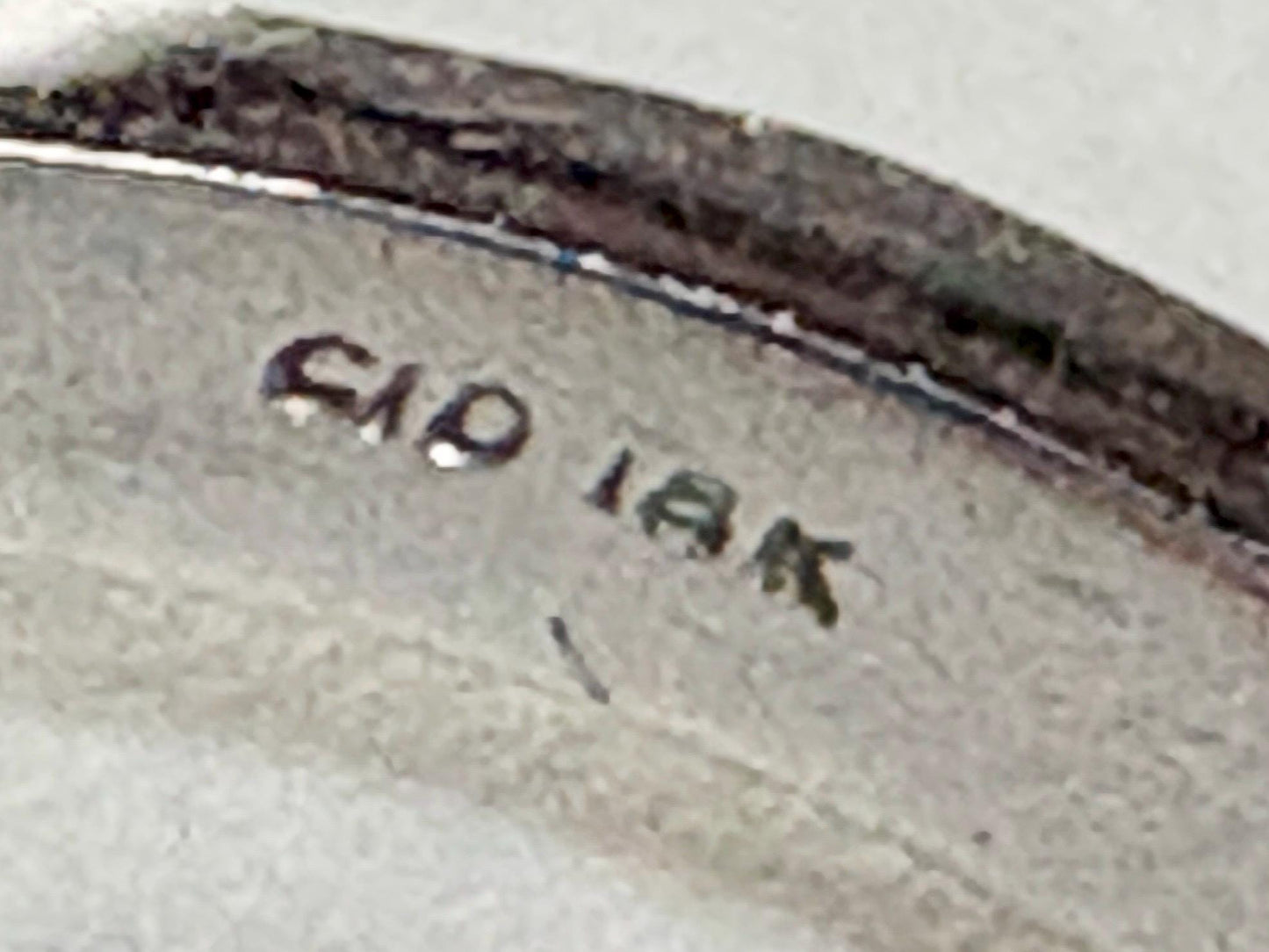 Amethyst and Diamond Ring Solid 18k White Gold Ring size 6.75