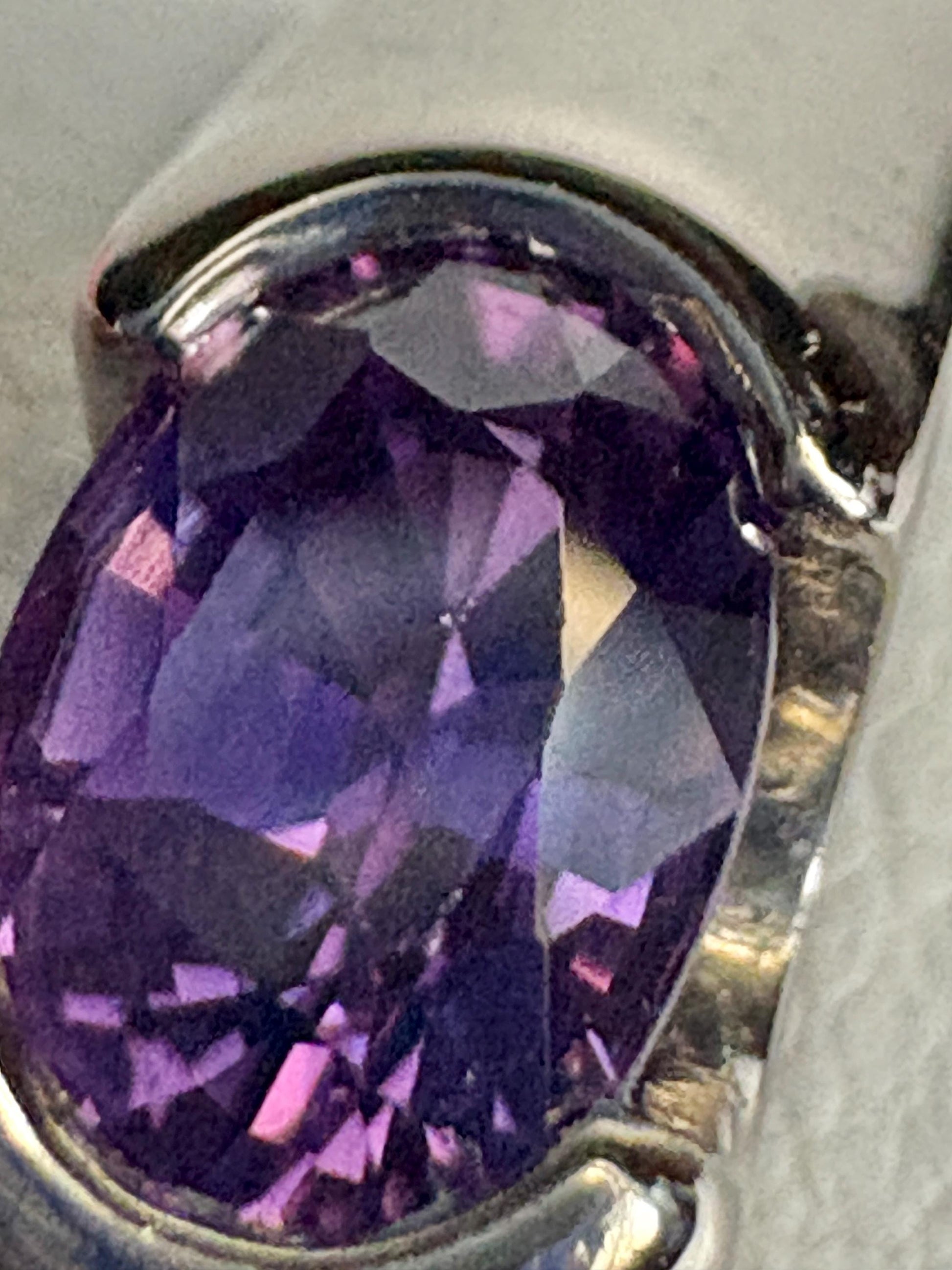 Violet Purple Natural Sapphire Band Ring in Solid 14k White Gold with Euro Shank size 7.75 - NewLifeJewelryVault