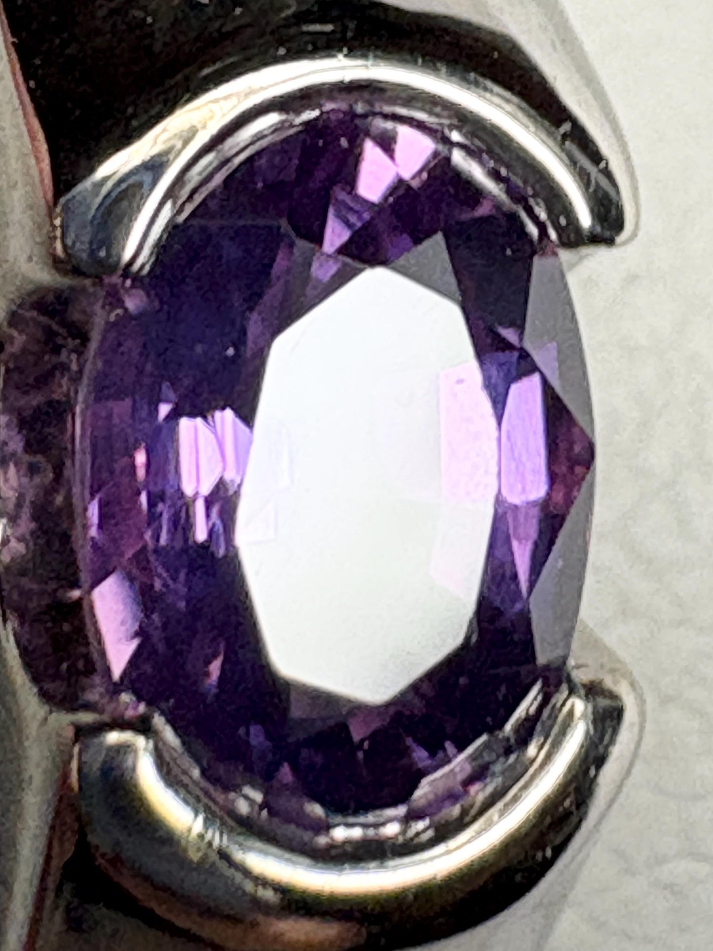 Violet Purple Natural Sapphire Band Ring in Solid 14k White Gold with Euro Shank size 7.75 - NewLifeJewelryVault
