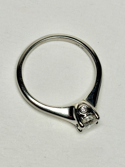 Classic Diamond Solitaire Engagement Ring in Solid 14k White Gold .56ct ctr size 6 - NewLifeJewelryVault