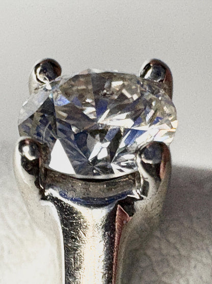 Classic Diamond Solitaire Engagement Ring in Solid 14k White Gold .56ct ctr size 6 - NewLifeJewelryVault