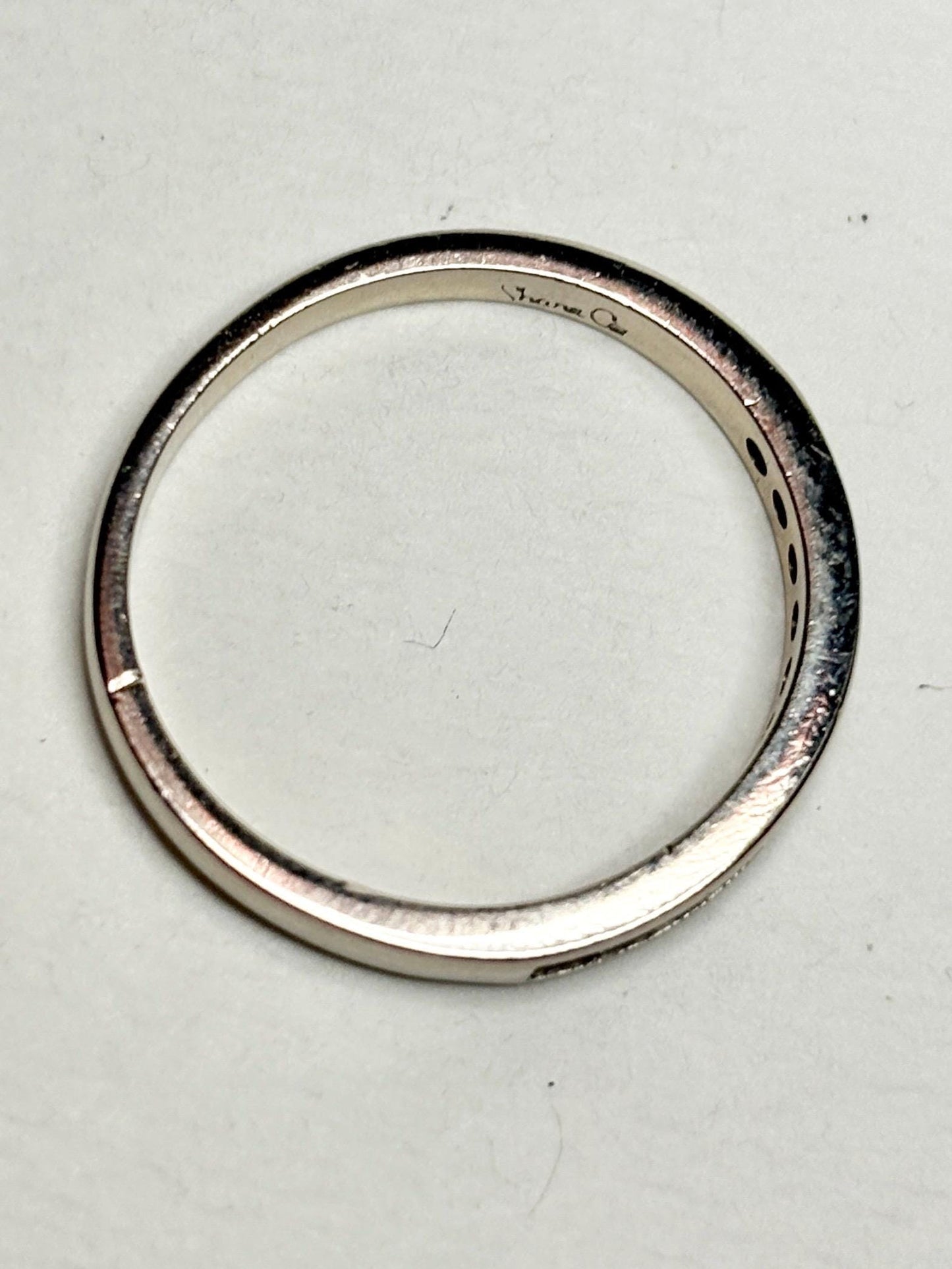 Channel Set Princess Cut Diamond Band Ring by Shane Co Solid 14k White Gold size 8.5 - NewLifeJewelryVault