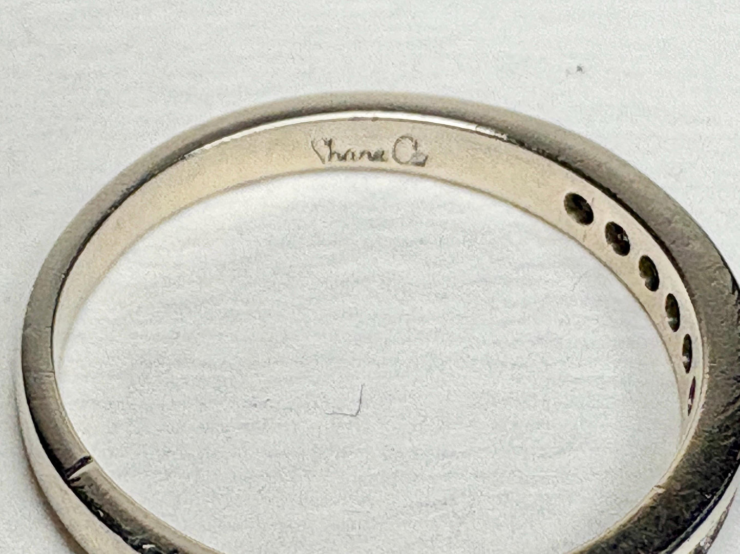 Channel Set Princess Cut Diamond Band Ring by Shane Co Solid 14k White Gold size 8.5 - NewLifeJewelryVault