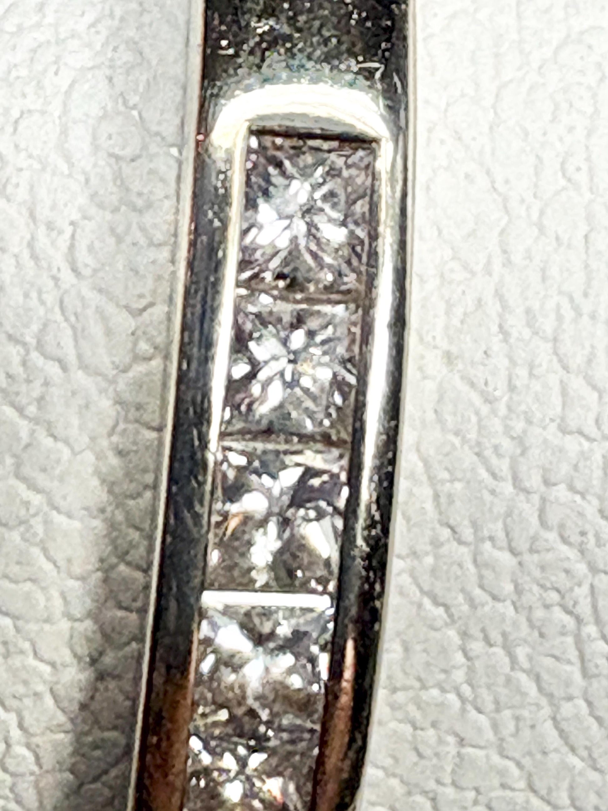 Channel Set Princess Cut Diamond Band Ring by Shane Co Solid 14k White Gold size 8.5 - NewLifeJewelryVault