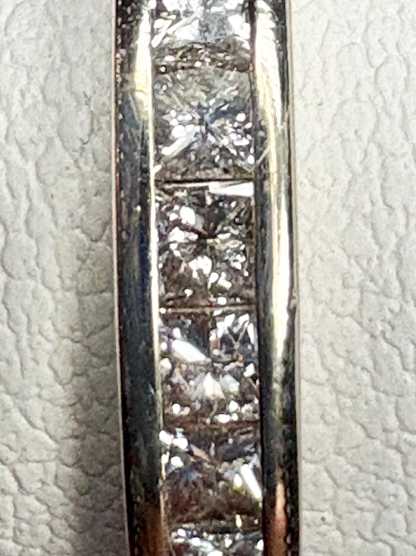 Channel Set Princess Cut Diamond Band Ring by Shane Co Solid 14k White Gold size 8.5 - NewLifeJewelryVault