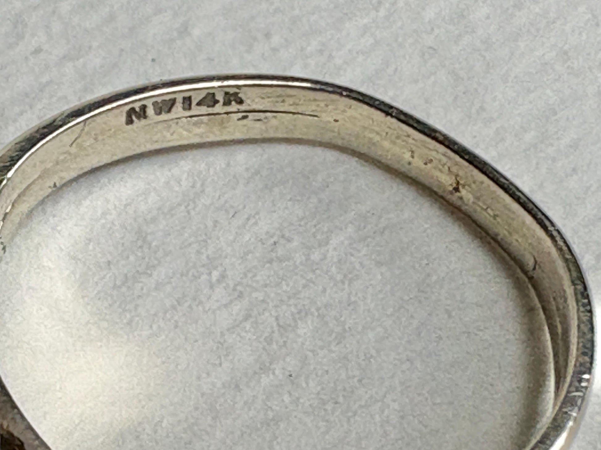 Floral Bridal Set Ring Solid 14k White Gold size 6.75 PLEASE READ - NewLifeJewelryVault