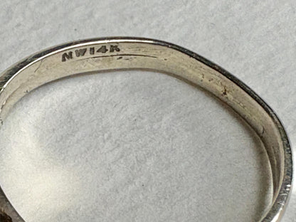 Floral Bridal Set Ring Solid 14k White Gold size 6.75 PLEASE READ - NewLifeJewelryVault