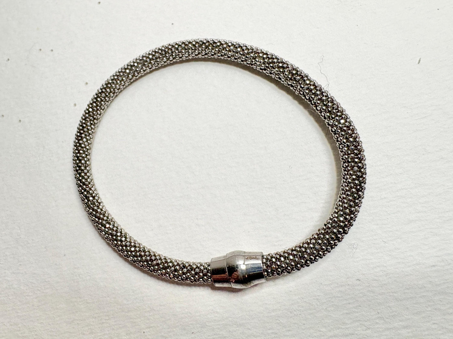 Sterling Silver Flexible Bracelet with Magnetic Clasp 7.5" - NewLifeJewelryVault