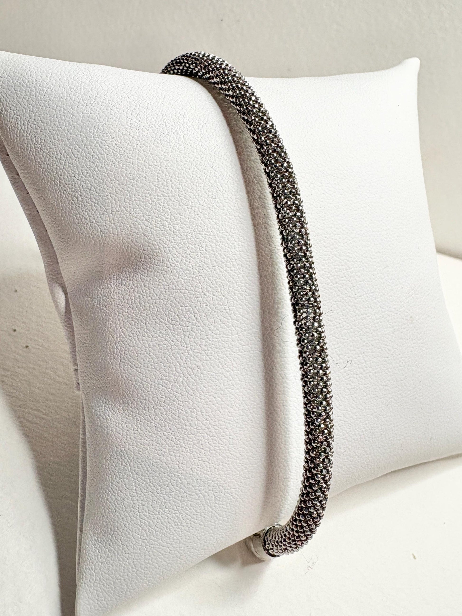 Sterling Silver Flexible Bracelet with Magnetic Clasp 7.5" - NewLifeJewelryVault