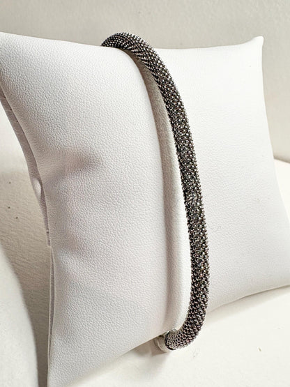 Sterling Silver Flexible Bracelet with Magnetic Clasp 7.5" - NewLifeJewelryVault