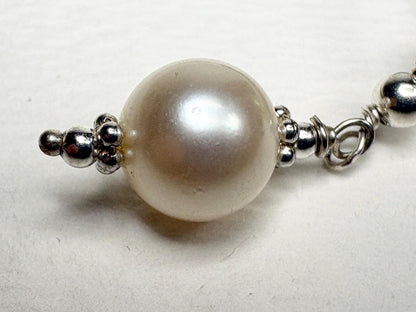 Akoya Pearl Dangle Drop Earrings in Sterling Silver Lever Back 8mm - NewLifeJewelryVault