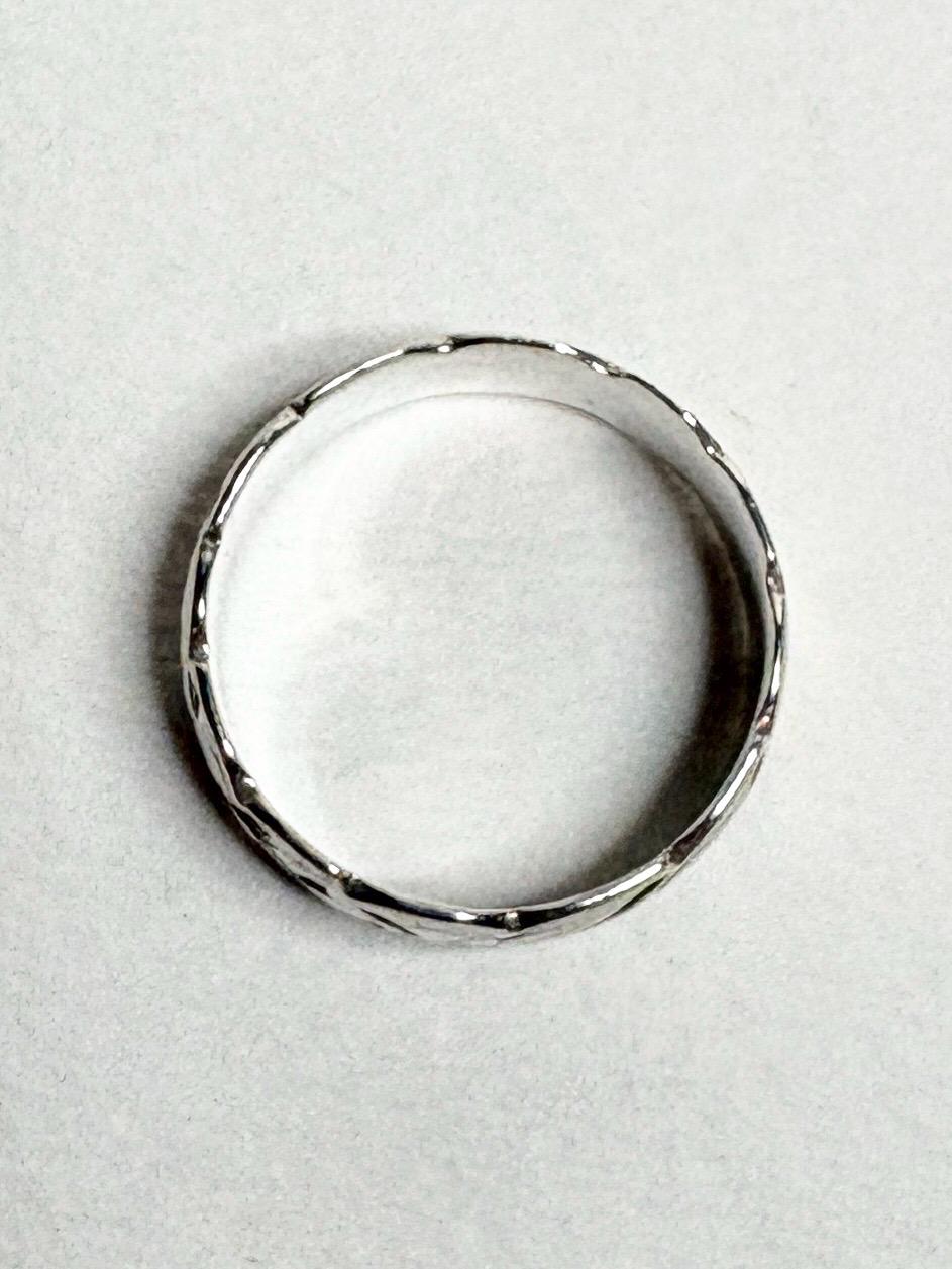 Hawaiian Maile Leaf Sterling Silver Eternity Band Ring 8mm size 8.75 - NewLifeJewelryVault