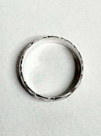 Hawaiian Maile Leaf Sterling Silver Eternity Band Ring 8mm size 8.75 - NewLifeJewelryVault