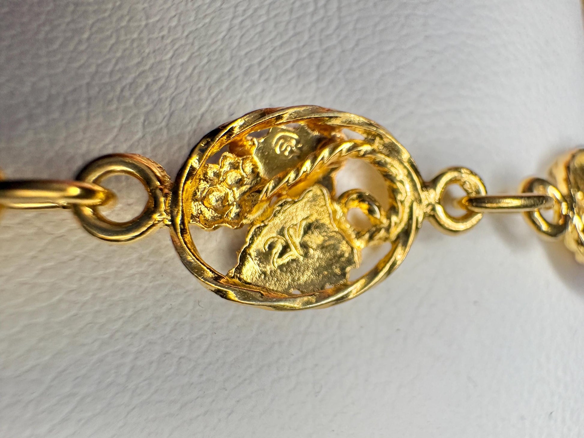 Black Hills Gold Solid 12k Gold Leaves on GF Bracelet 7.3" - NewLifeJewelryVault