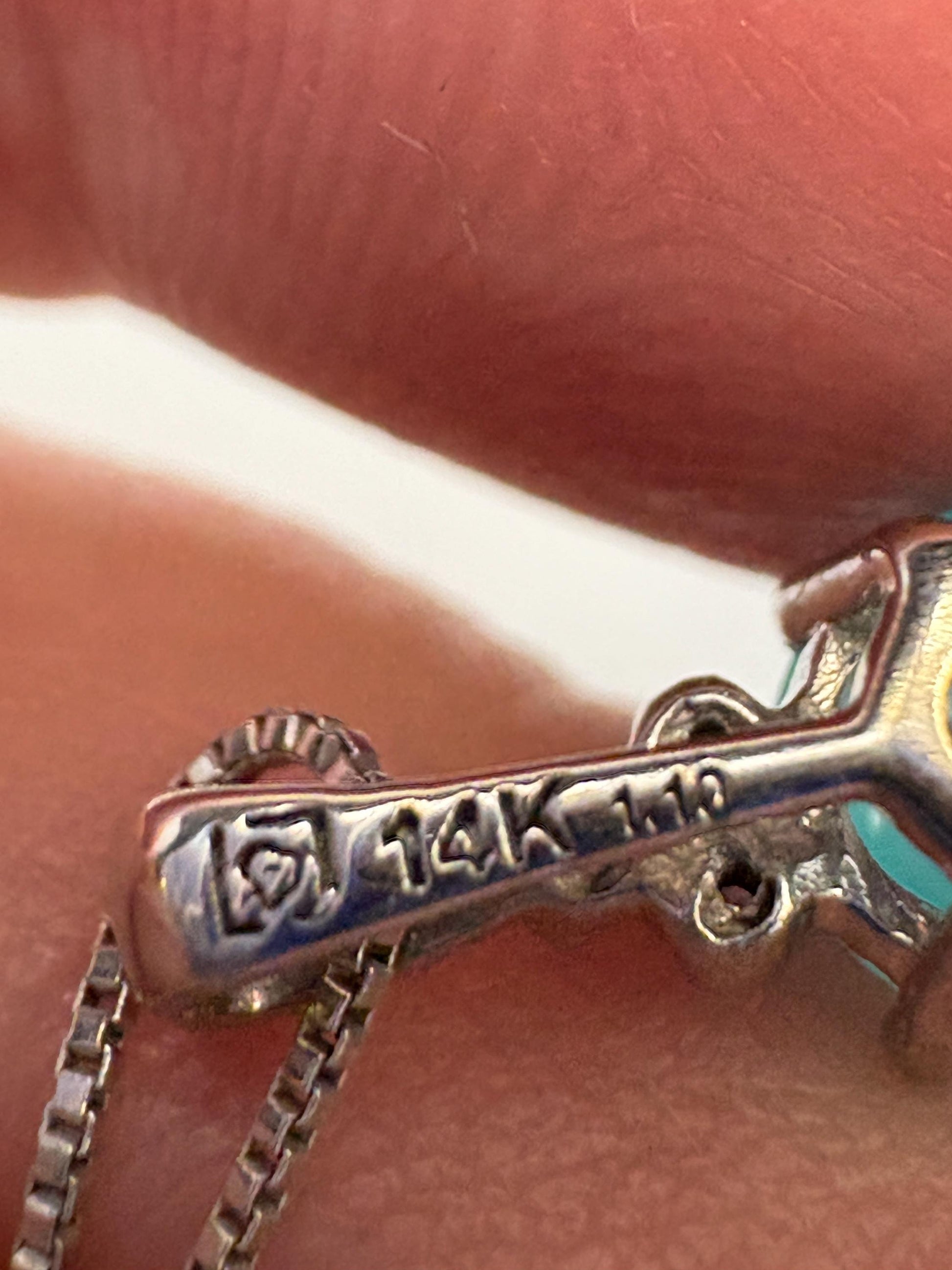 Paraiba Brazilian Chalcedony Diamond Pendant Necklace Solid 14k White Gold with 10k Chain 18" - NewLifeJewelryVault