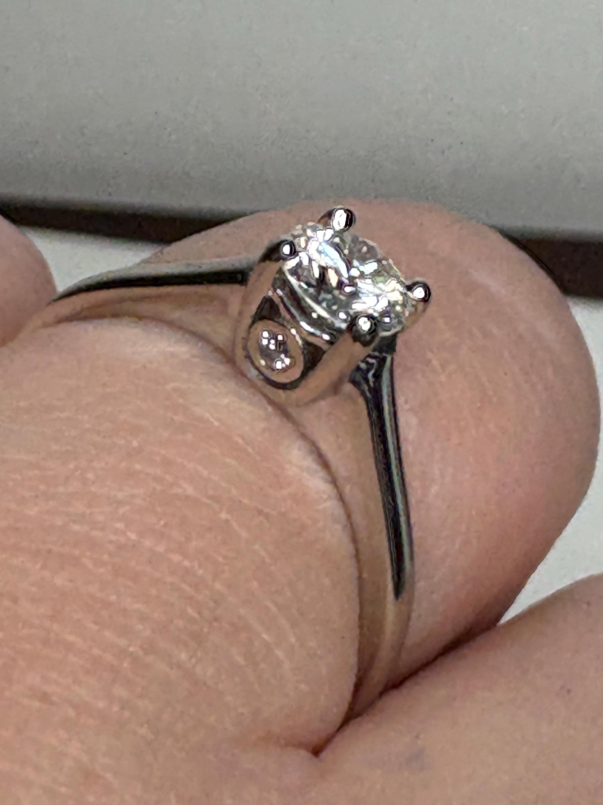 Classic Diamond Solitaire Engagement Ring in Solid 14k White Gold .56ct ctr size 6 - NewLifeJewelryVault