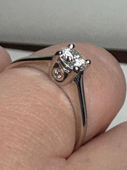 Classic Diamond Solitaire Engagement Ring in Solid 14k White Gold .56ct ctr size 6 - NewLifeJewelryVault