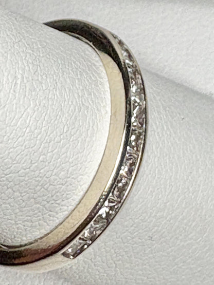 Channel Set Princess Cut Diamond Band Ring by Shane Co Solid 14k White Gold size 8.5 - NewLifeJewelryVault