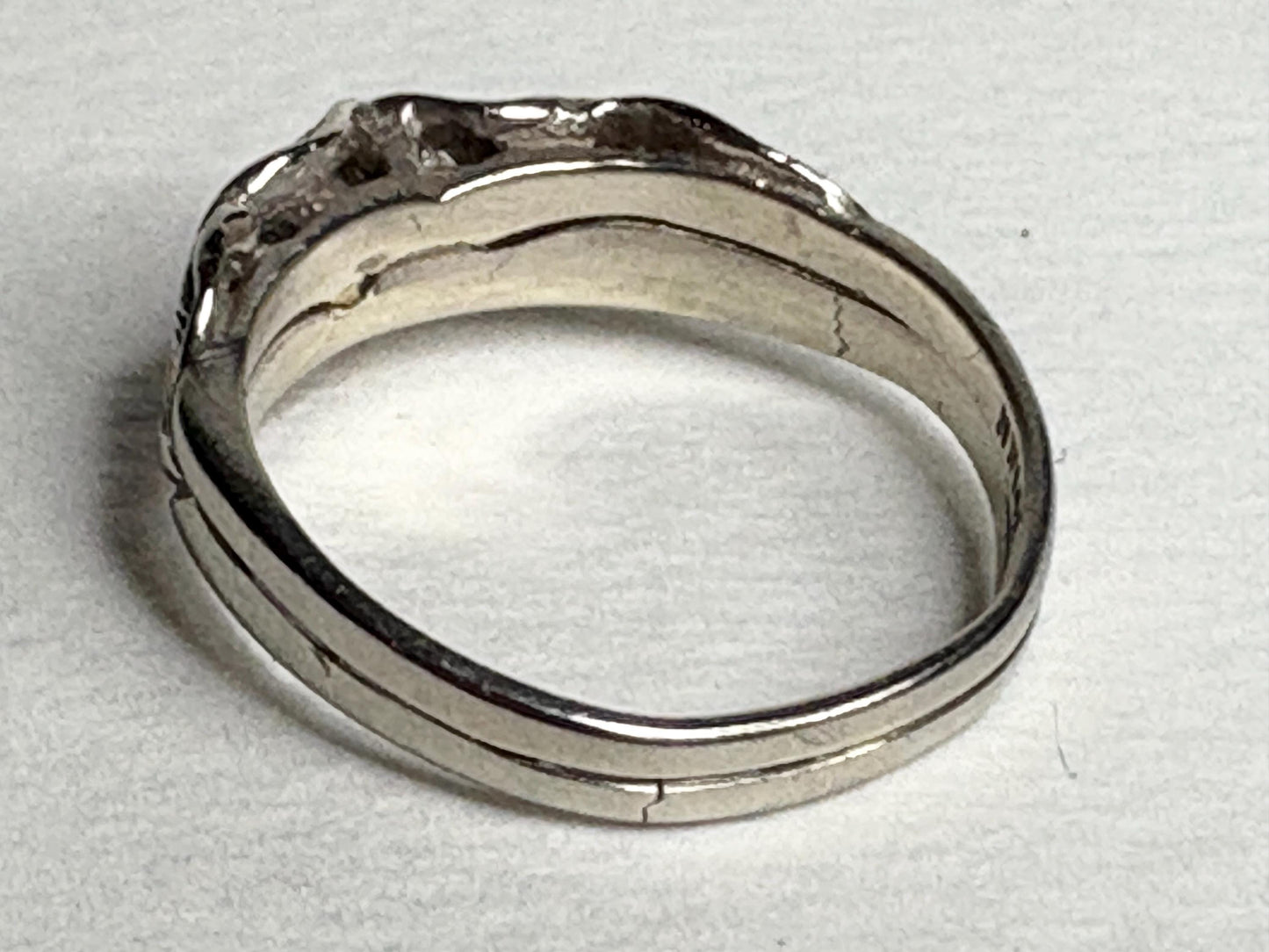 Floral Bridal Set Ring Solid 14k White Gold size 6.75 PLEASE READ - NewLifeJewelryVault