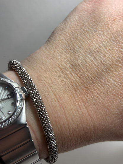 Sterling Silver Flexible Bracelet with Magnetic Clasp 7.5" - NewLifeJewelryVault