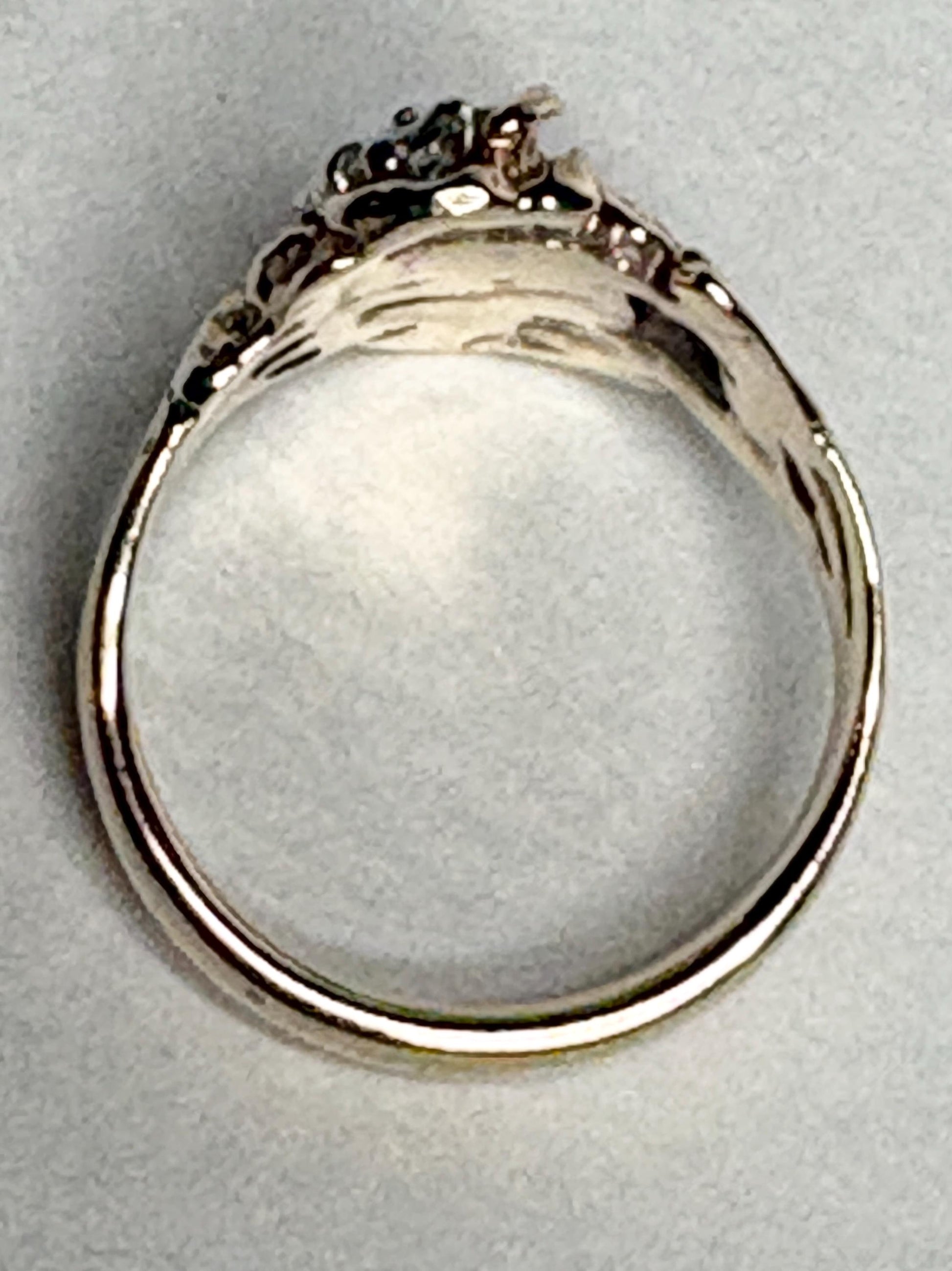 Mid Century or Retro Rose Diamond Ring Solid 14k Gold 6.2g size 7.25 - NewLifeJewelryVault