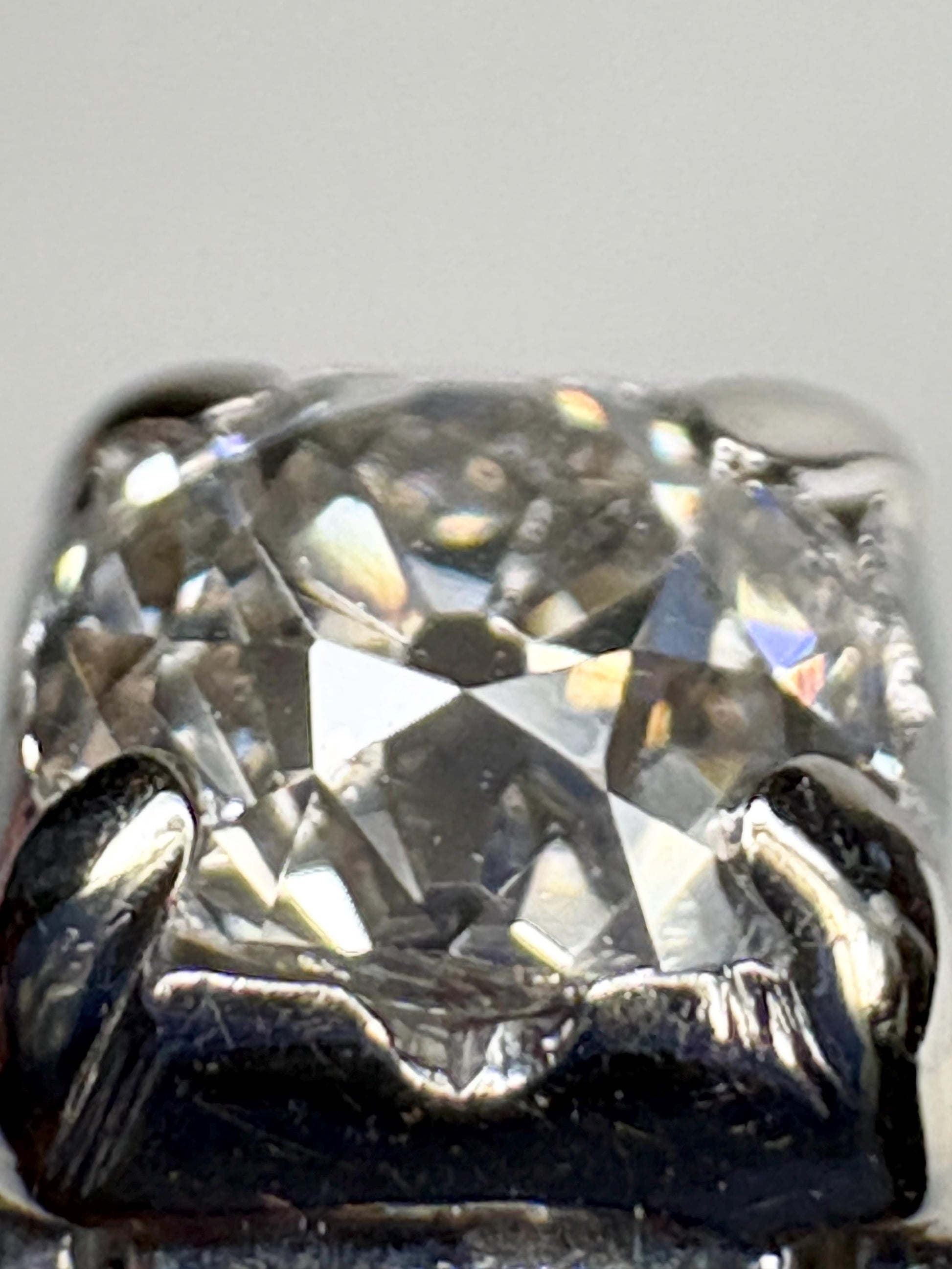 Art Deco Old Miner's Cut Diamond Trilogy Ring in Solid 18k White Gold size 7.25 - NewLifeJewelryVault