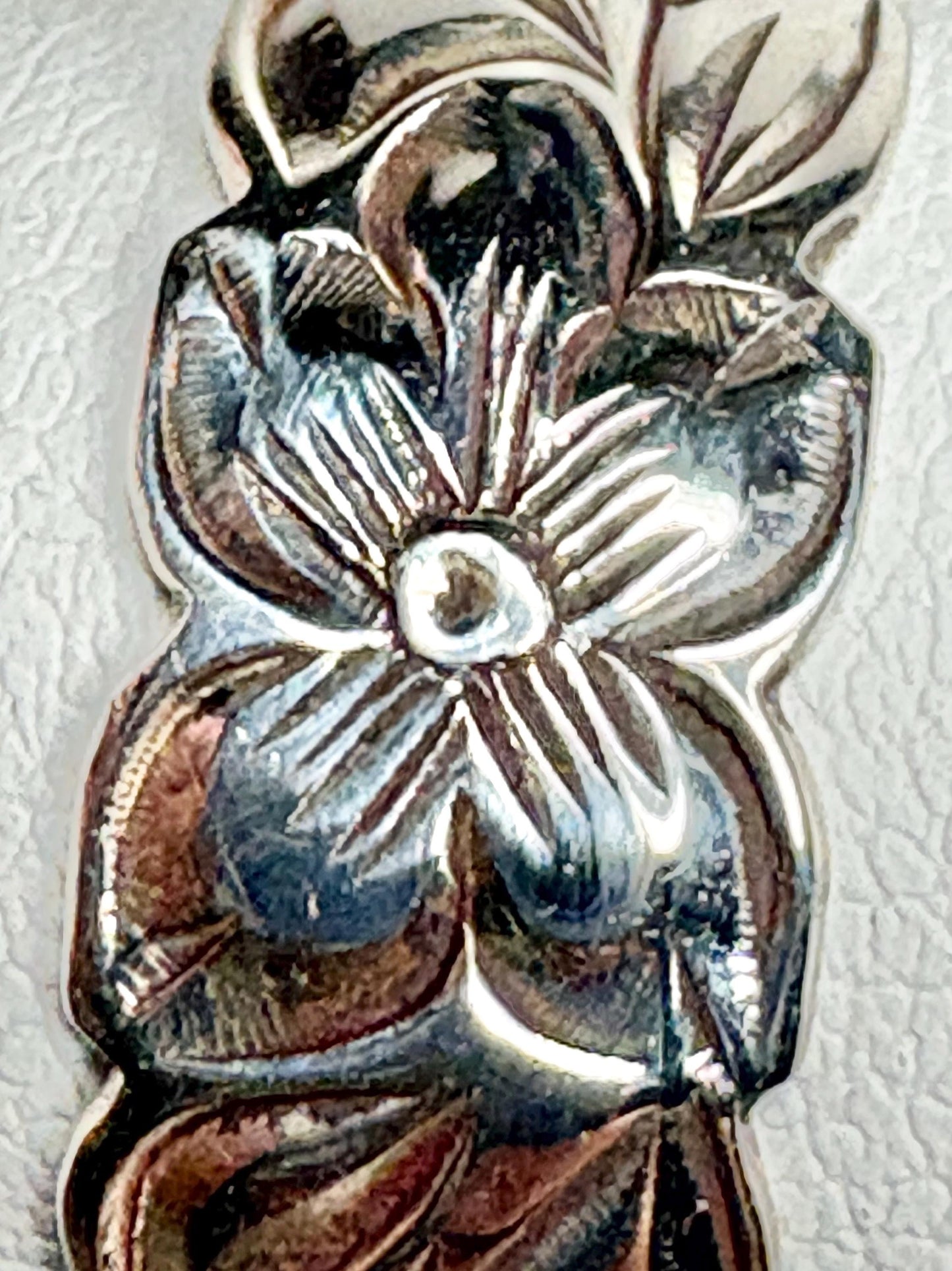 Hawaiian Maile Leaf Sterling Silver Eternity Band Ring 8mm size 8.75 - NewLifeJewelryVault