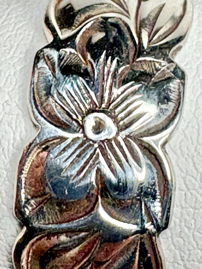 Hawaiian Maile Leaf Sterling Silver Eternity Band Ring 8mm size 8.75 - NewLifeJewelryVault