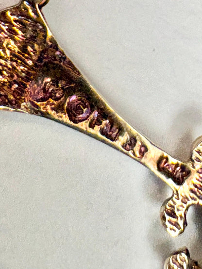 Blue House of Igor Carl Faberge Cross Pendant Necklace Akoya Pearl, Sapphire, Diamond, Guilloche in Solid 14k Gold 18" - NewLifeJewelryVault