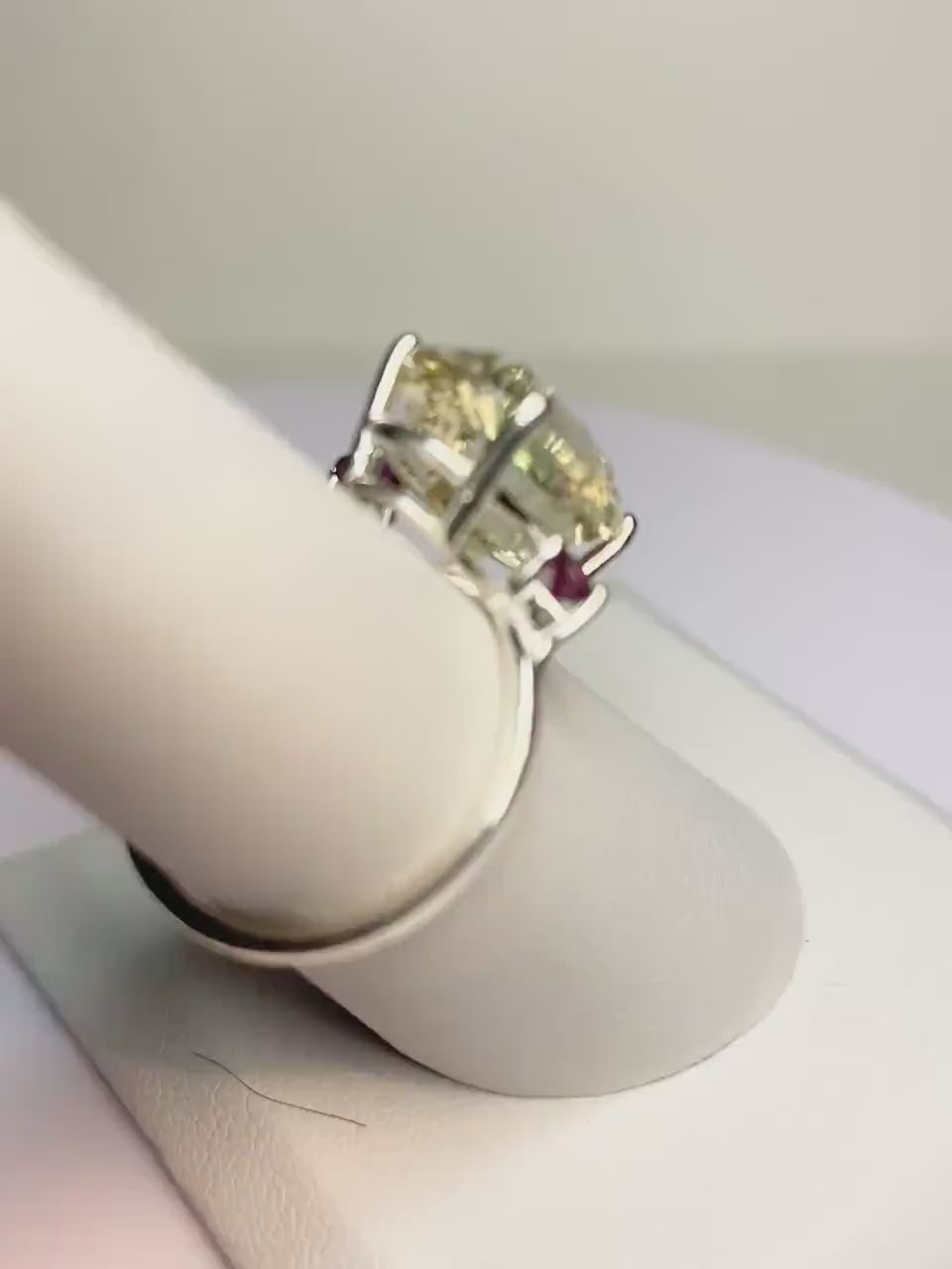 Oregon Sunstone and Idaho Rhodolite Garnet ring fancy cut ring in sterling silver, well over 5ct size 6.5