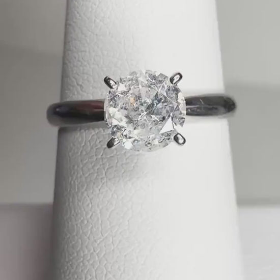 Natural Diamond 1ct Round Solitaire Ring Solid 10k White Gold size 6.75
