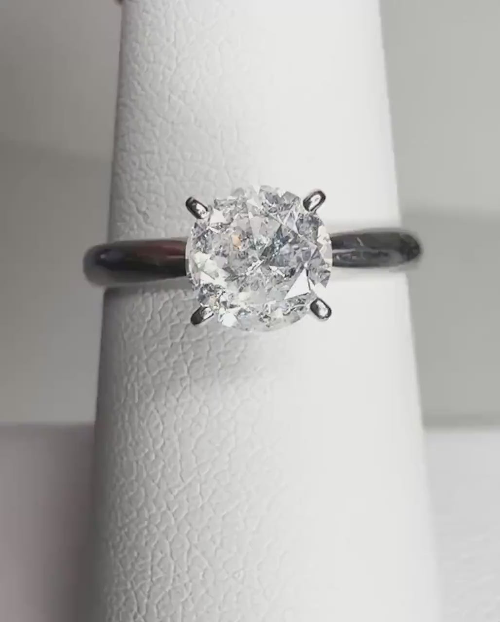 Natural Diamond 1ct Round Solitaire Ring Solid 10k White Gold size 6.75