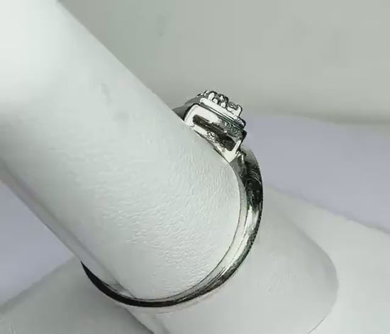 Natural Diamond Square Cluster Ring with Milgrain Ring Solid 10k White Gold size 7
