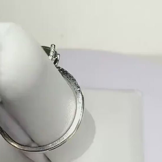 Oregon Sunstone Bicolor with .20ctw Diamonds in Solid 18k White Gold size 5.75