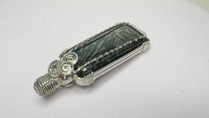 Stunning Collectable Covellite from Butte Montana Wire Wrapped Pendant in Sterling Silver