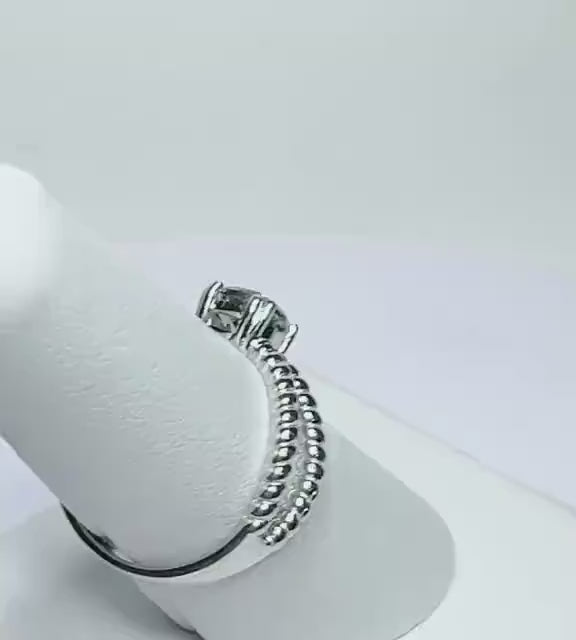 Dichroic Greenish Oregon Sunstone Rope Design Ring Solid Sterling Silver size 6.75