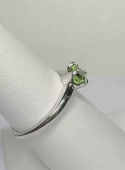 Natural Paraiba Green Tourmaline from Mozambique Solitaire Ring in Sterling Silver size 7