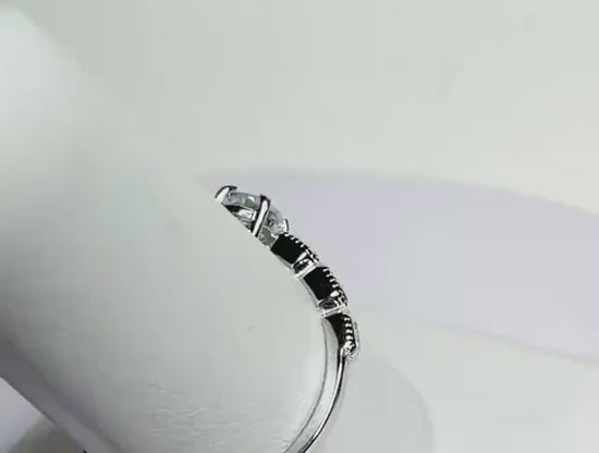 Light Blue Cuprian Paraiba Tourmaline from Mozambique Ring in Sterling silver size 7