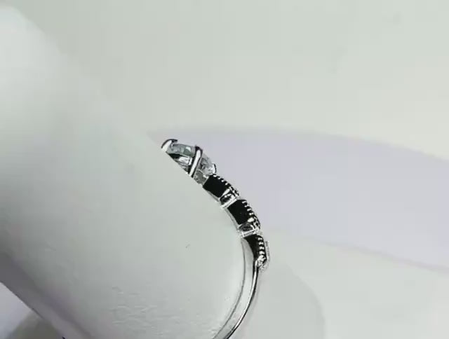 Light Blue Cuprian Paraiba Tourmaline from Mozambique Ring in Sterling silver size 7