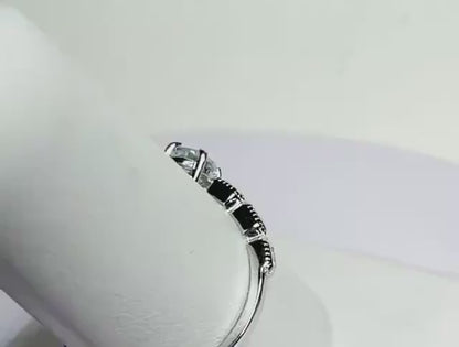 Light Blue Cuprian Paraiba Tourmaline from Mozambique Ring in Sterling silver size 7