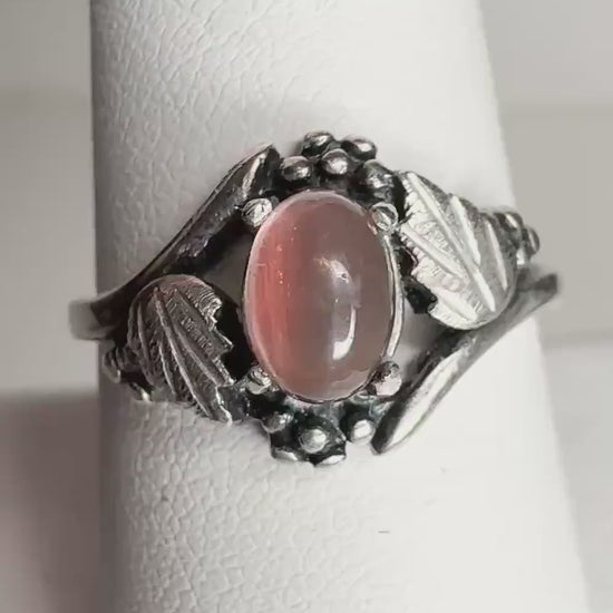Vintage Dakota Silver by Wheeler With Bicolor Oregon Sunstone Cabochon in Sterling Silver size 9