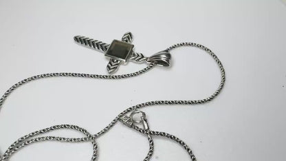 Cross with Nano Laser Inscribed BIBLE Pendant Necklace in Sterling Silver Please Read 20"