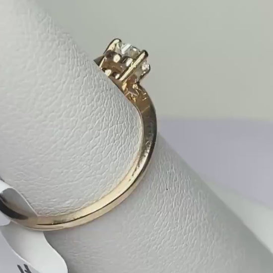 Natural Diamond Heart Ring Solid 14k Gold 1/3ctw size 6.5