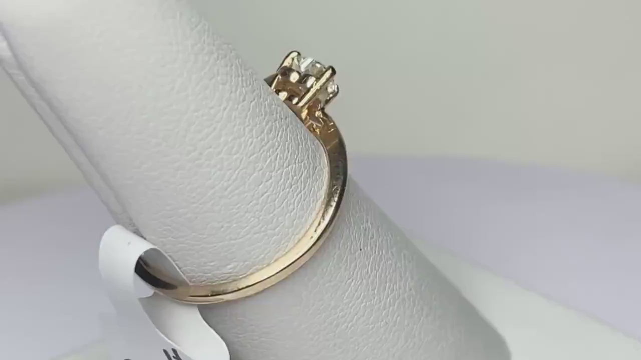Natural Diamond Heart Ring Solid 14k Gold 1/3ctw size 6.5