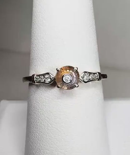 Montana Sapphire Lehrer Cut with .07ct of Diamonds in Solid 9k Gold size 8